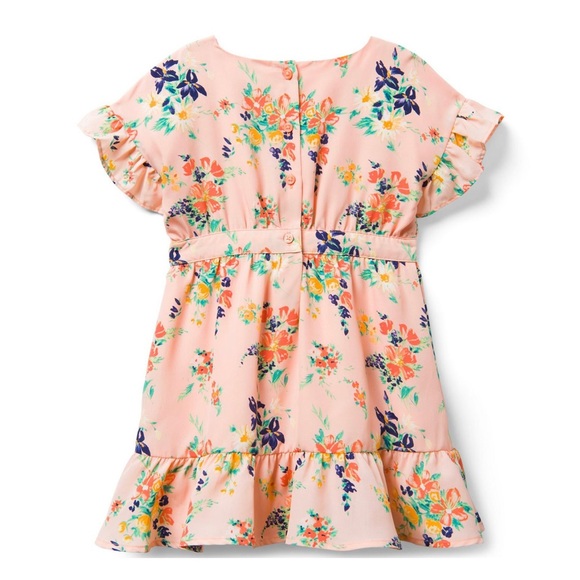 Janie and Jack floral ruffle sleeve dress size 4 - Picture 2 of 5
